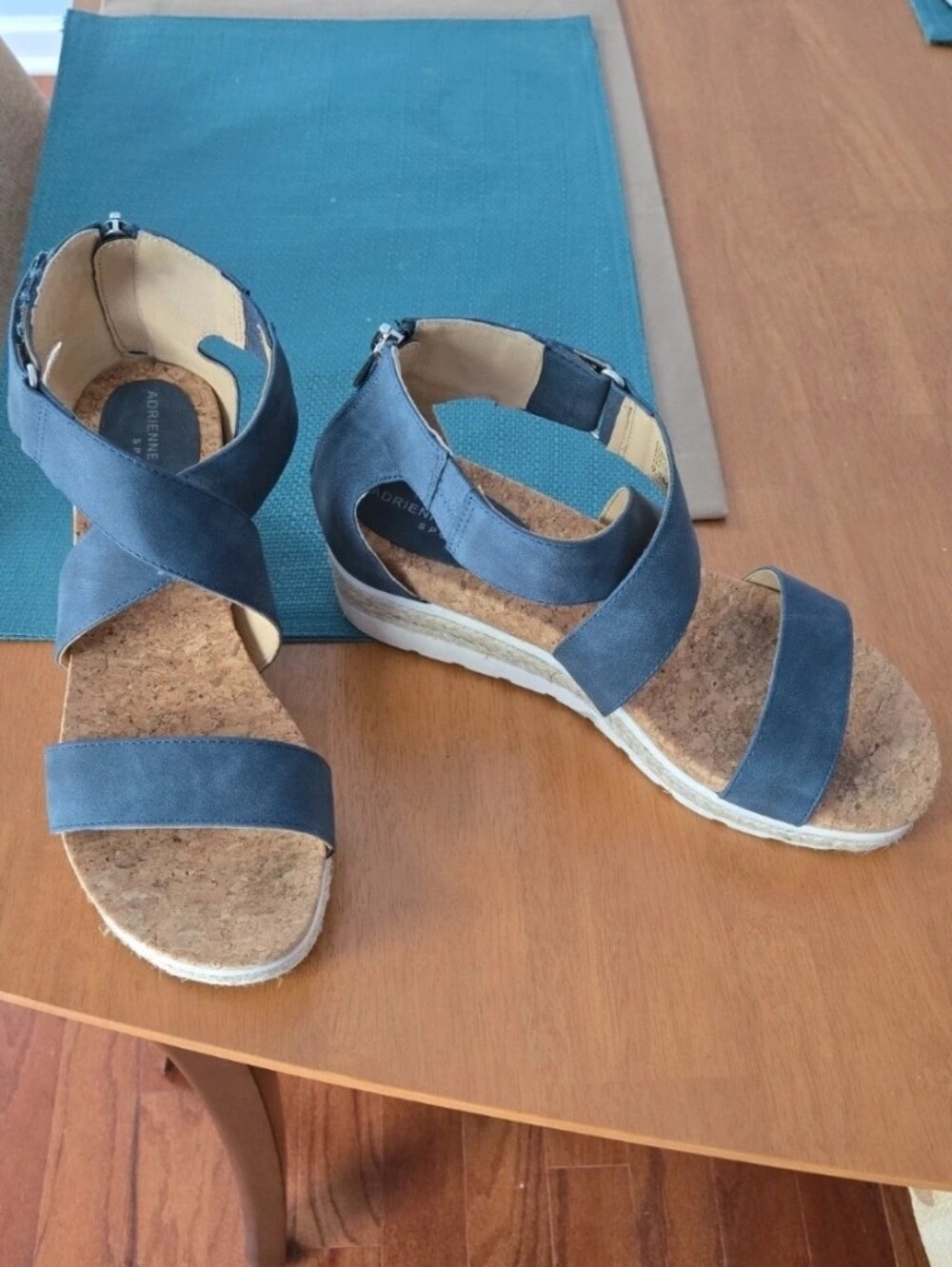 Adrienne Vittadini Cork Wedge Sandals Size 9.5 - Picture 1 of 9